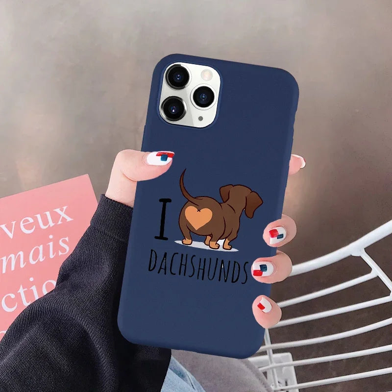 I ❤️ Dachshunds - Dark Blue - iPhone Cases – Fun & Stylish Dog Lover Phone Covers